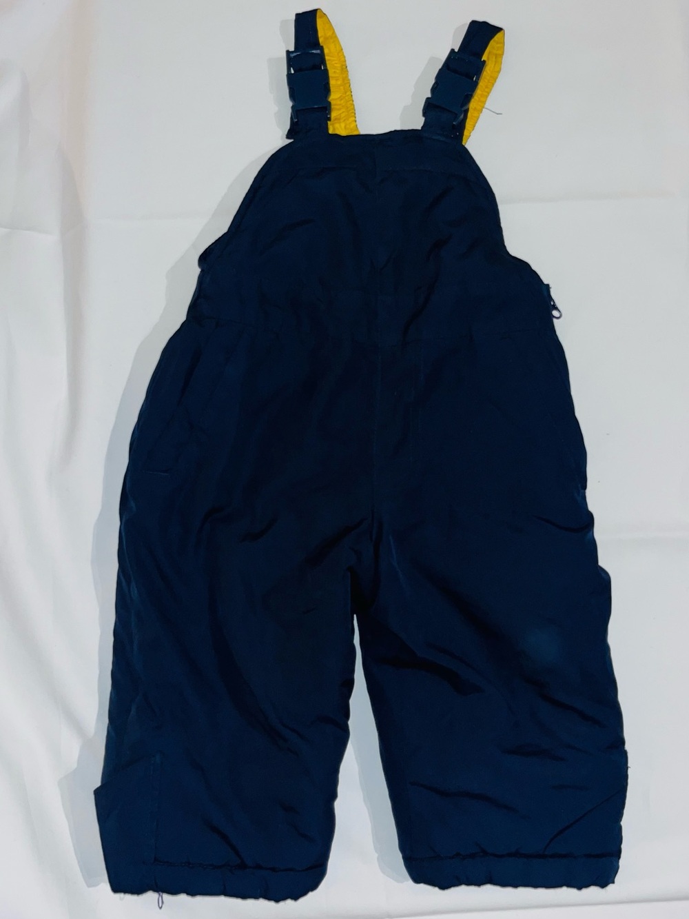 London Fog 18M Navy Snowsuit Yellow Lining